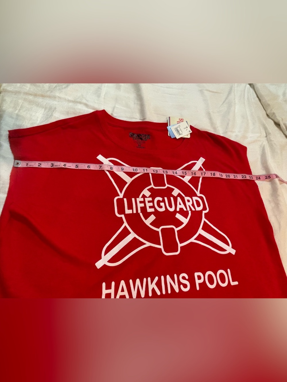 Stranger Things Hawkins Lifeguard Crop Top NWT Red Netflix Official Merch Med - Picture 9 of 11